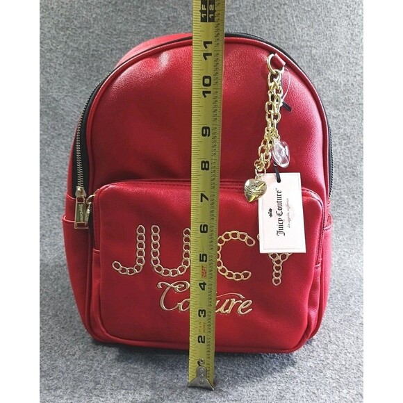 NWT Juicy Couture Lime Light Backpack CHILI RED 12Hx10Wx5D GOLD DETAILS - Picture 3 of 15